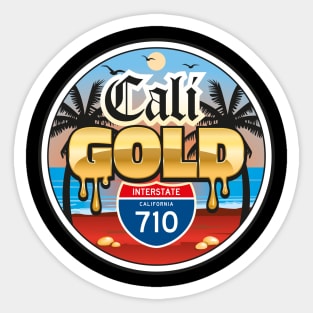 Cali Gold Red Sand Beach Blue Skies Sticker